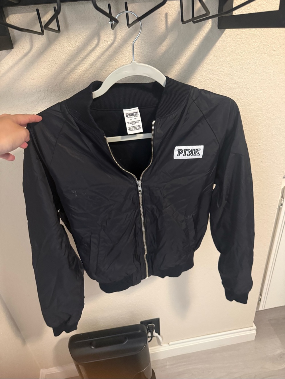 PINK Victoria's Secret Black Lightweight Bomber Jacket - XS